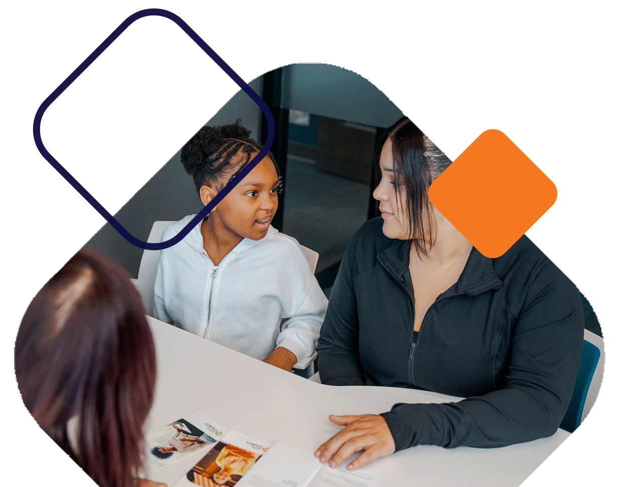 Mom And Daughter Visit Credit Union
