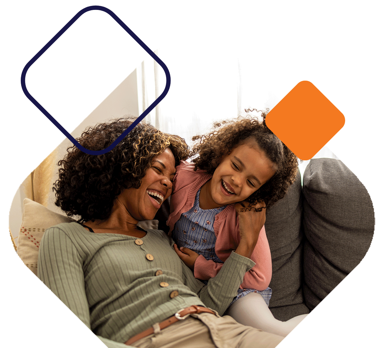 Laughing Mom And Daughter