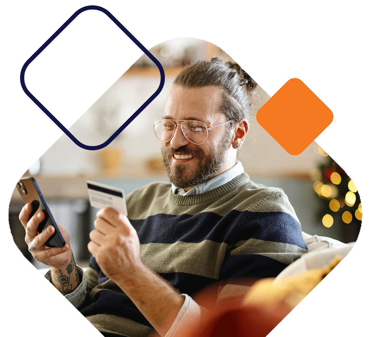 Man With Credit Card And Phone
