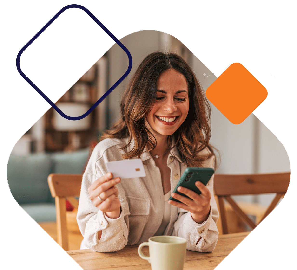 Woman With Credit Card And Phone